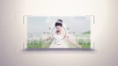 相机快门胶片中的图像内容展示AE模板视频的预览图